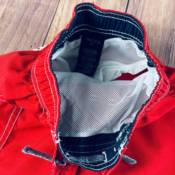 Like New Nautica 3T red swimtrunks - Picture 3 of 4